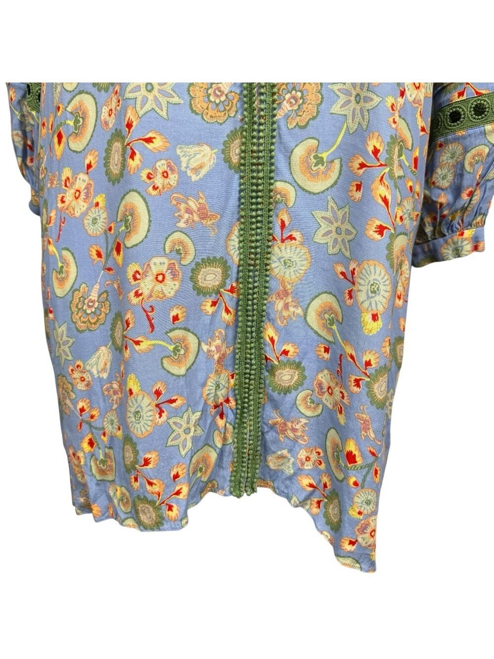 Diane Von Furstenberg Blue Floral Boho Tunic Dress XL - Picture 4 of 10